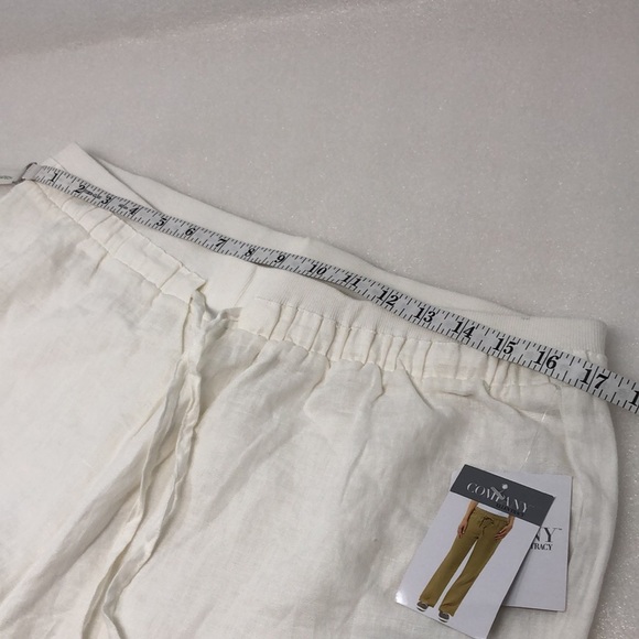 2/$30 NWT Ellen Tracy Pants 100% Linen White Summer Vacation Women's Size Large - Picture 5 of 14